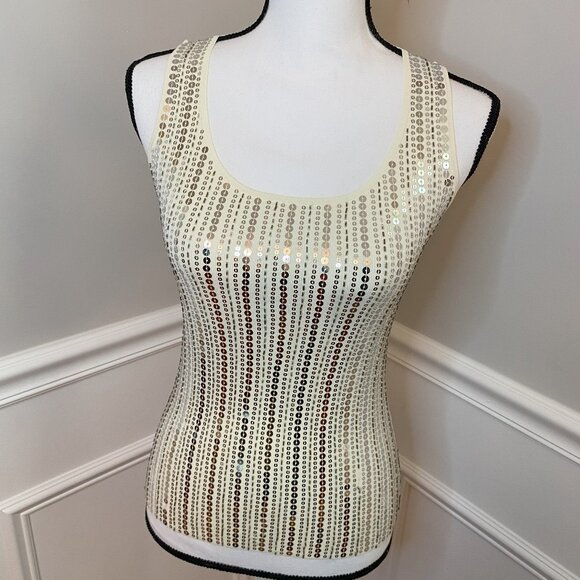 LOFT Tops - Ann Taylor Loft Sequin Tank Top Size x Small Y2K
